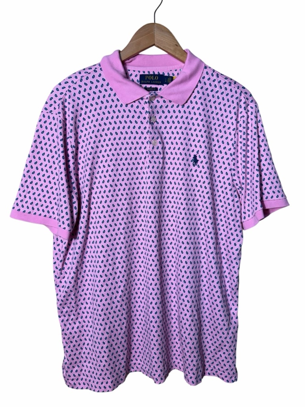 Polo Ralph Lauren Men's Classic Fit Print Soft Cotton Polo Shirt Size Large